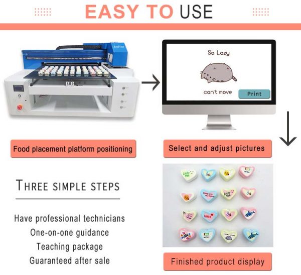 Auto edible A2plus food inkjet printer for edible cake macaron candy