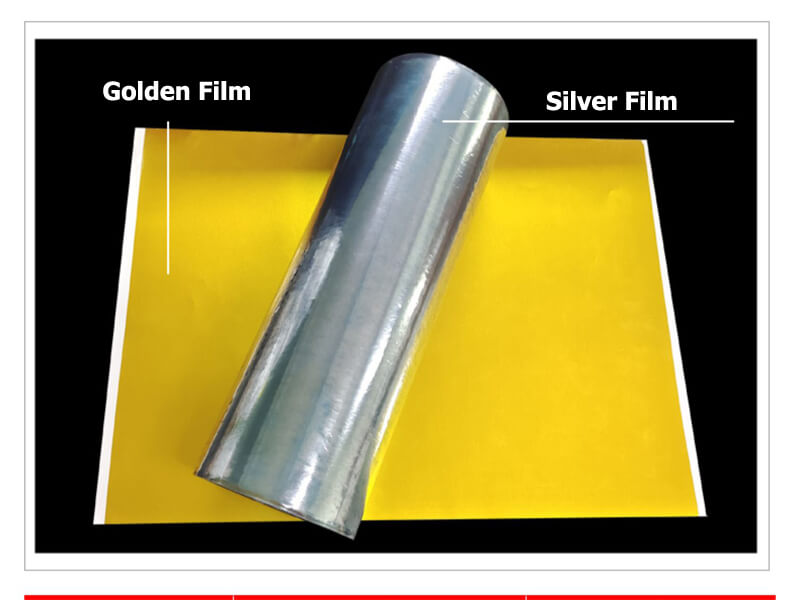 pellicola d'oro e d'argento