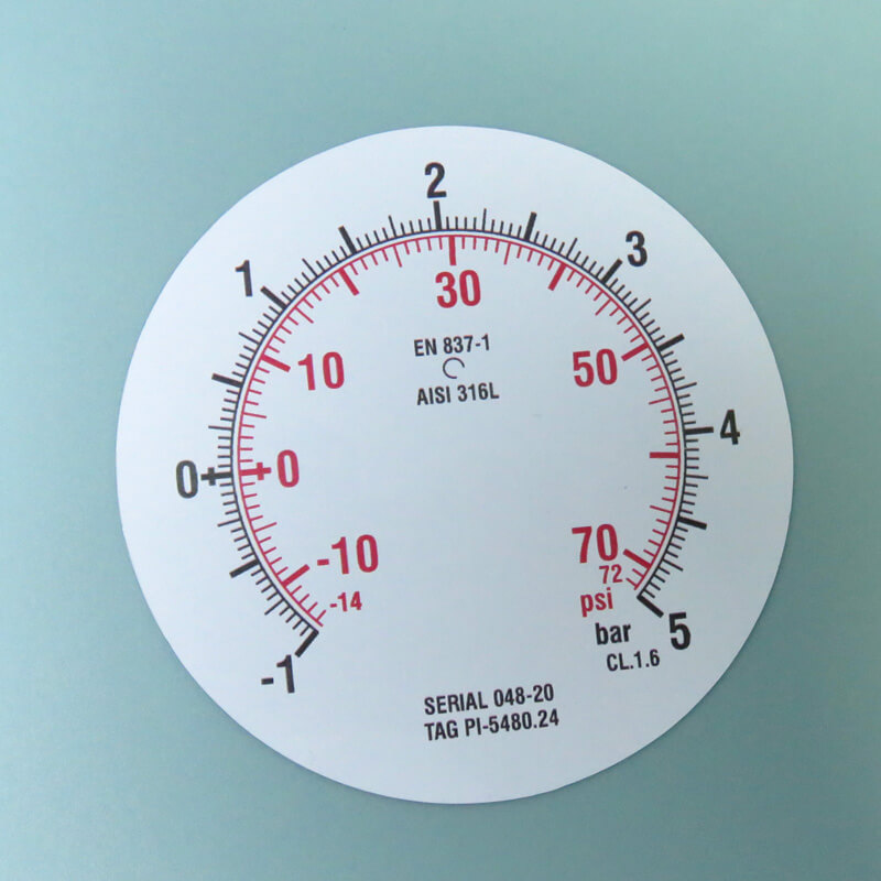 UV printed Pressure dial