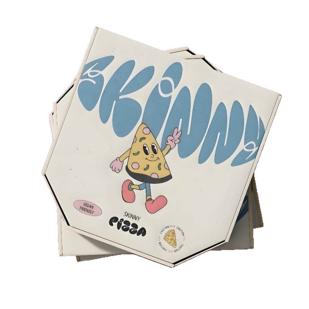 printed white card pizza box