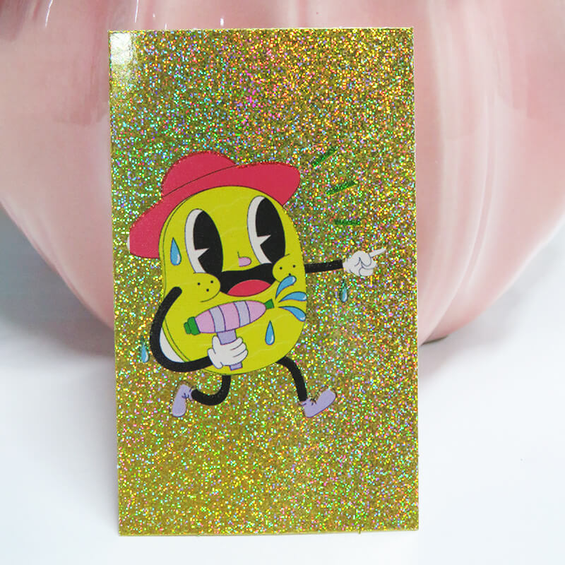 uv printed golden holographic card