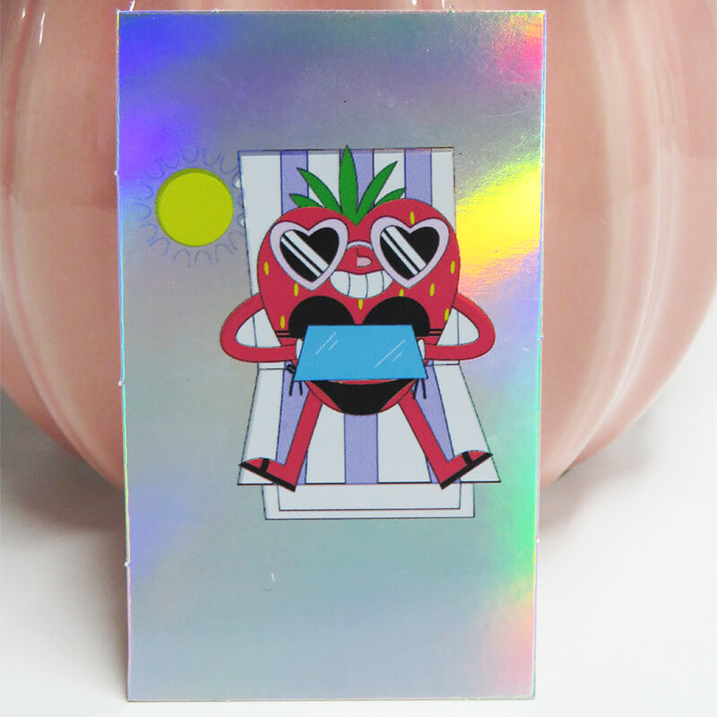 uv printed silver holographic card