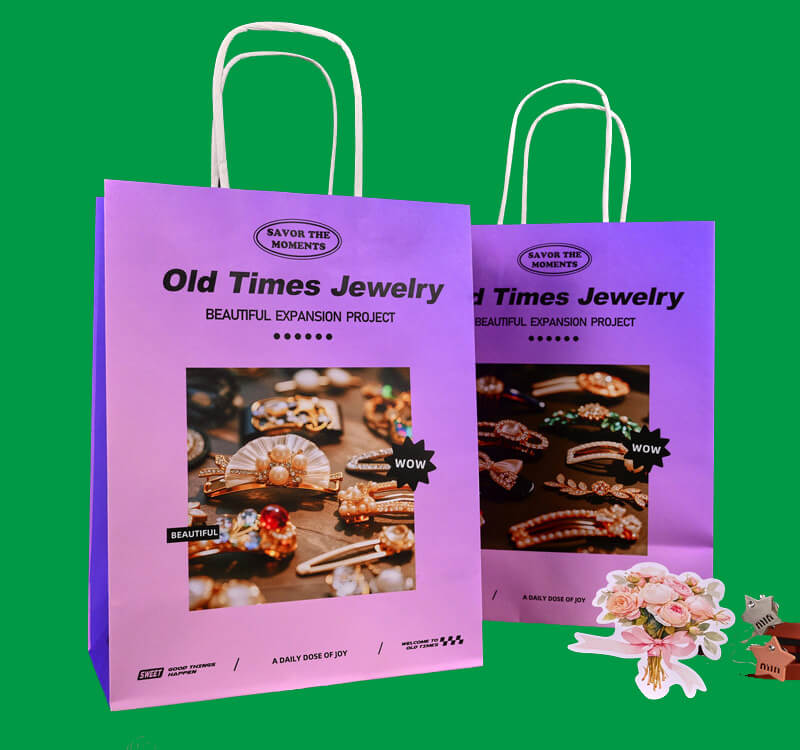 single pass printed kraft paper bags